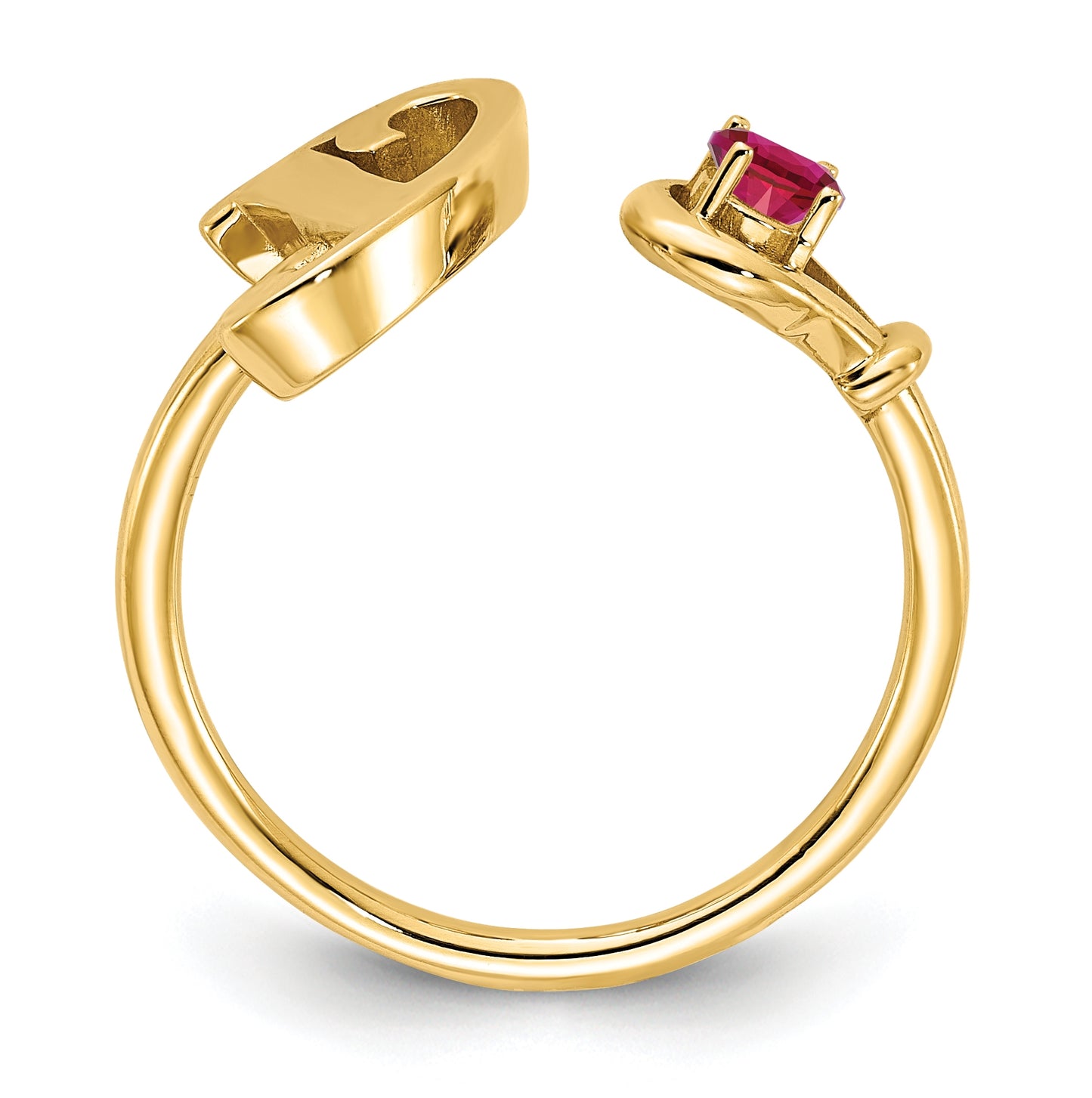 14K Yellow Gold Letter Y with Birthstone Rings, Size 7