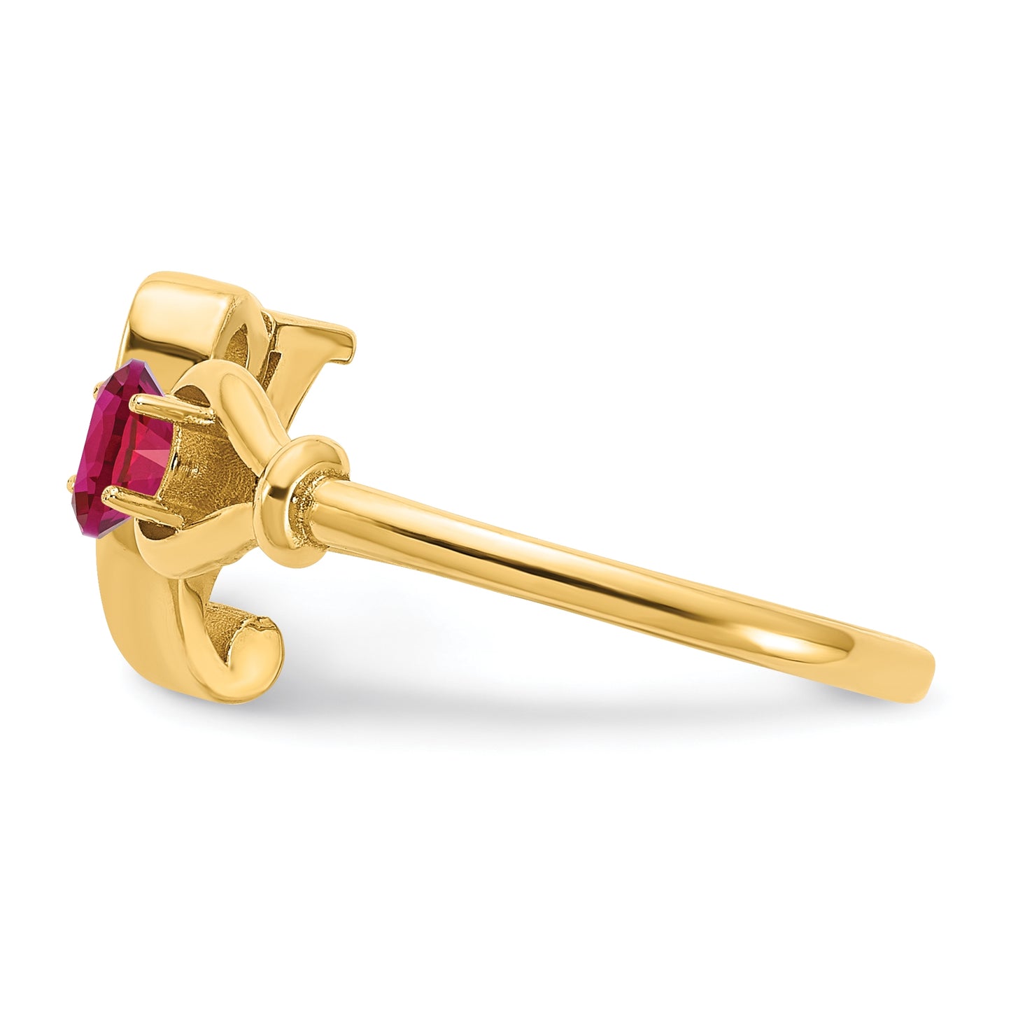 Sterling Silver Gold plated Letter Y with Birthstone Rings, Size 6