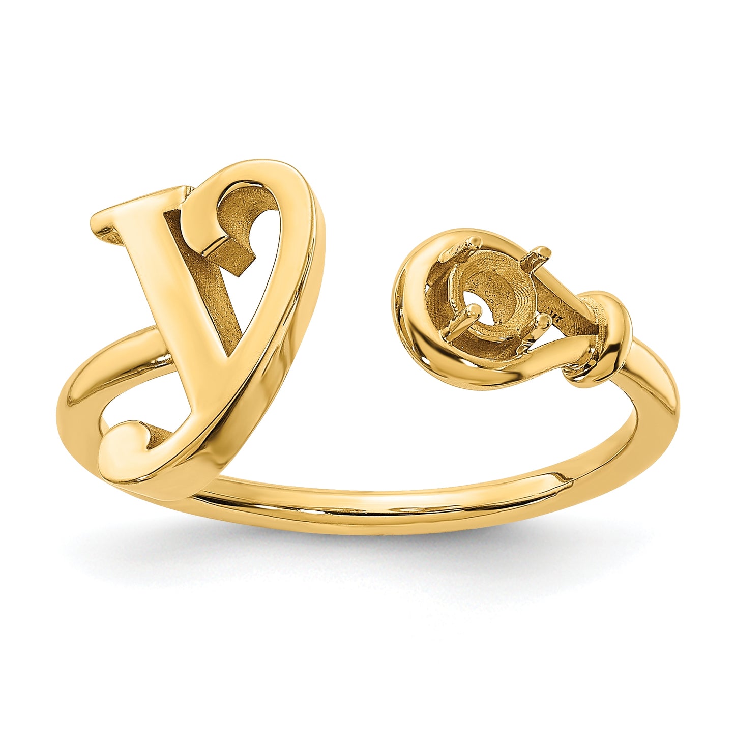 Sterling Silver Gold plated Letter Y with Birthstone Rings, Size 6