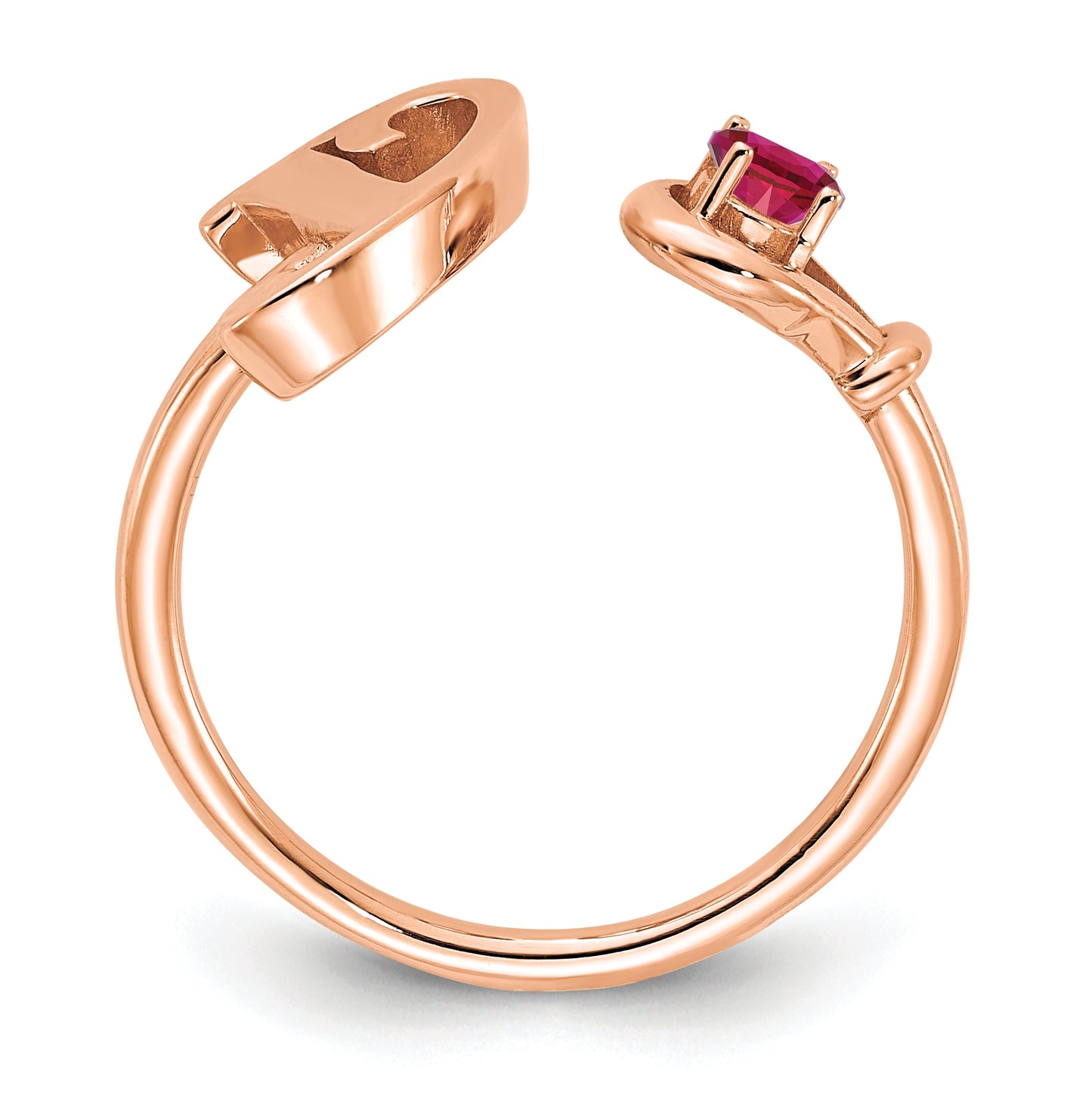Sterling Silver Rose Gold plated Letter Y with Birthstone Ring, Size 8