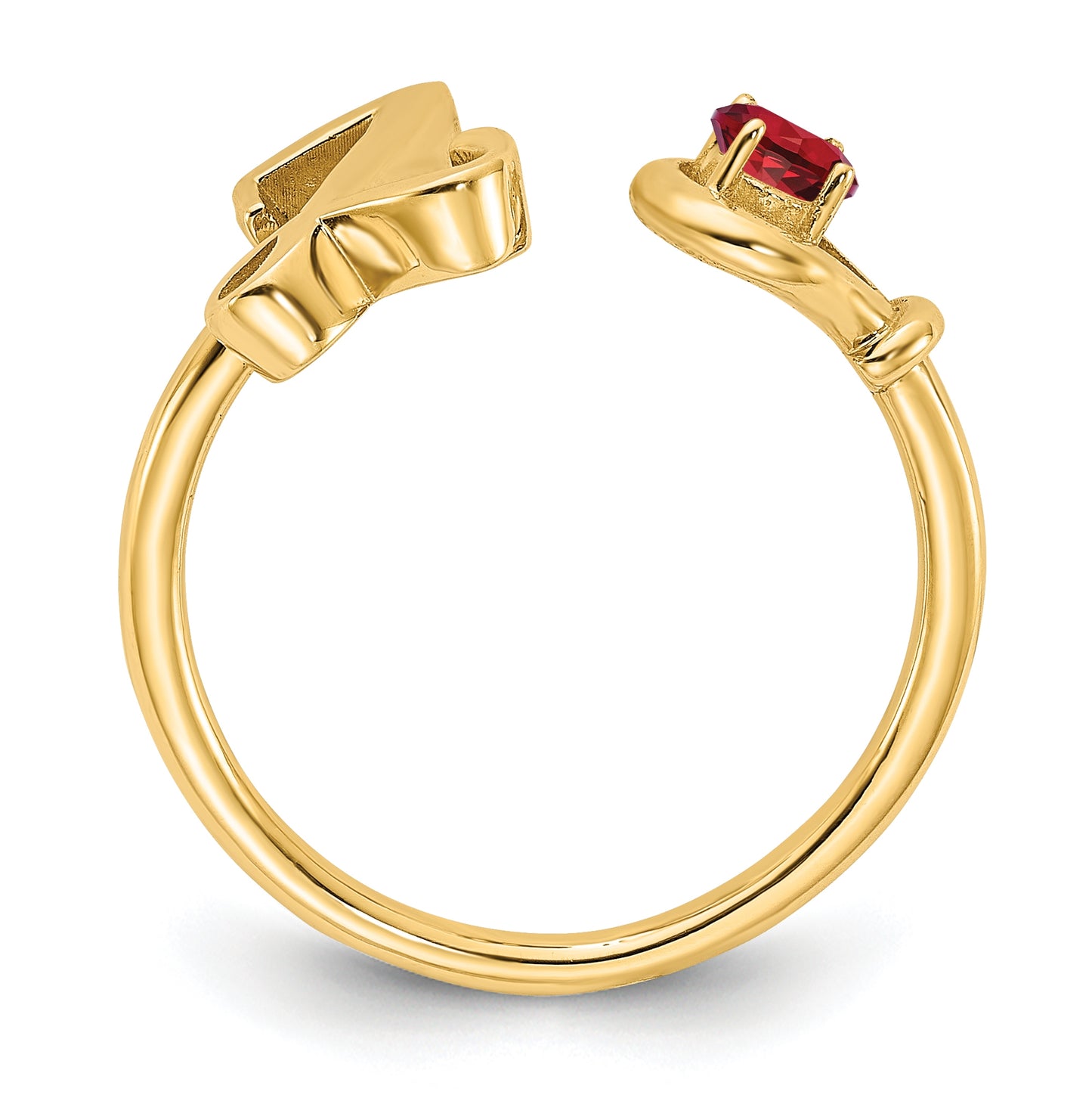 14K Yellow Gold Letter Z with Birthstone Rings, Size 7