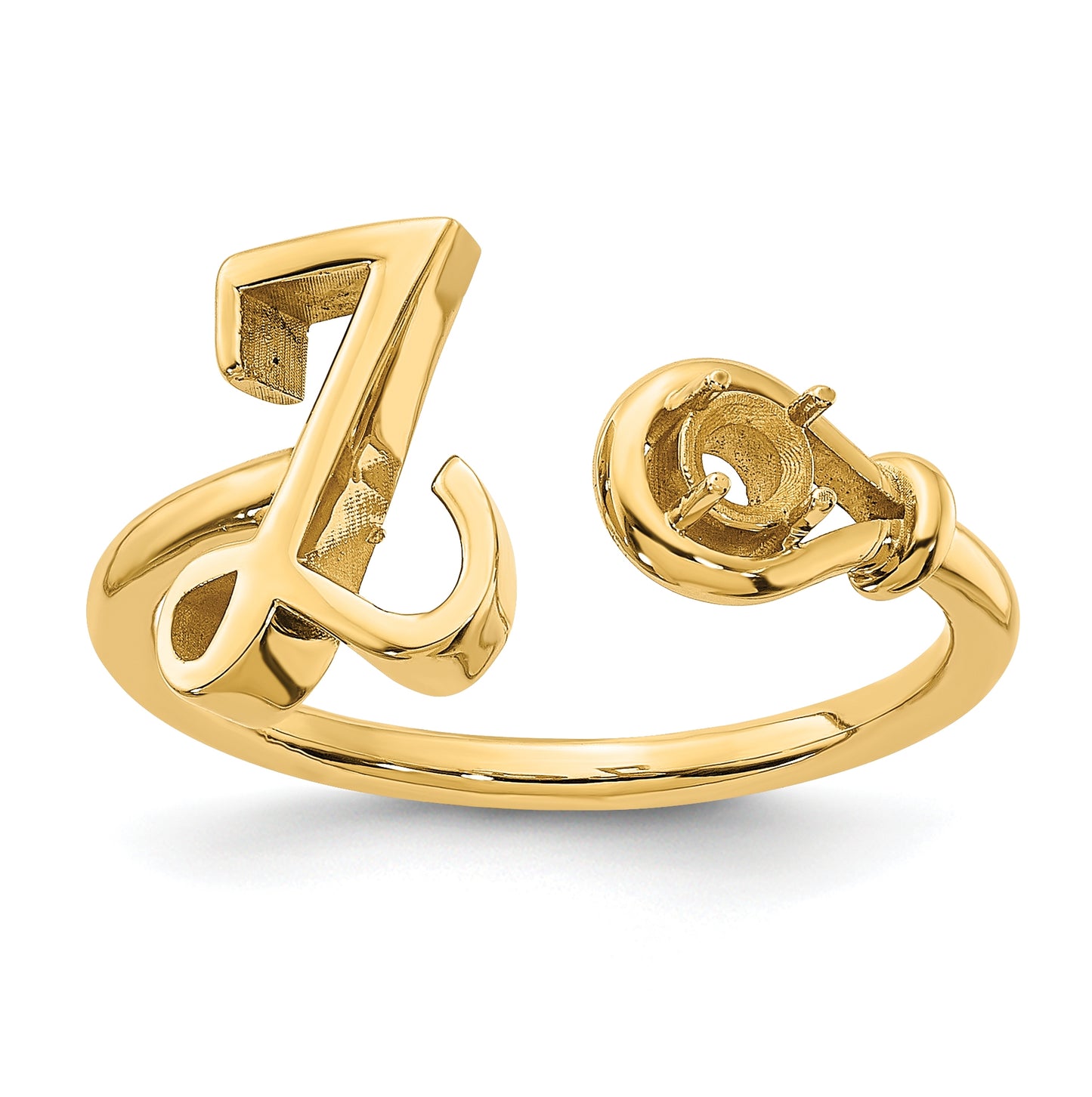 14K Yellow Gold Letter Z with Birthstone Rings, Size 7