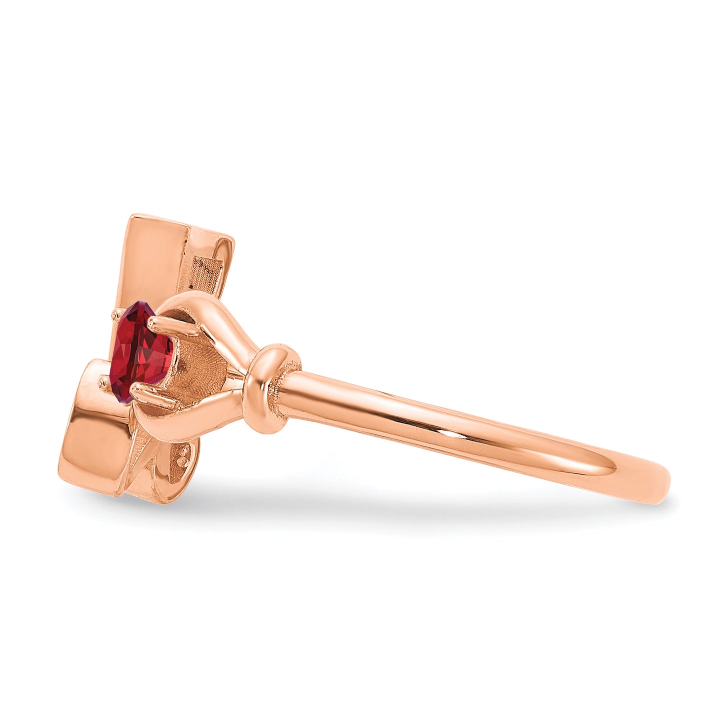 Sterling Silver Rose Gold-plated Letter Y with Birthstone Ring, Size 8