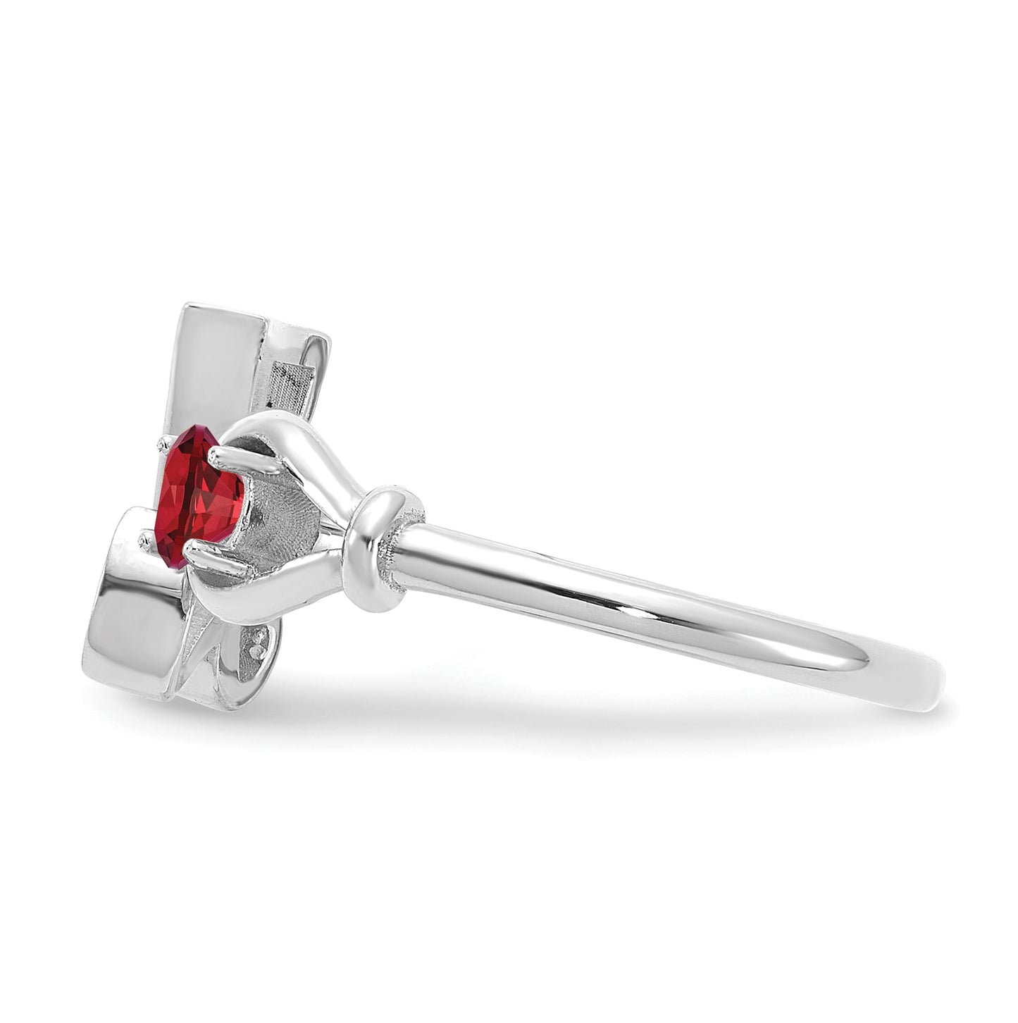 14K White Gold Letter Z with Birthstone Rings, Size 7