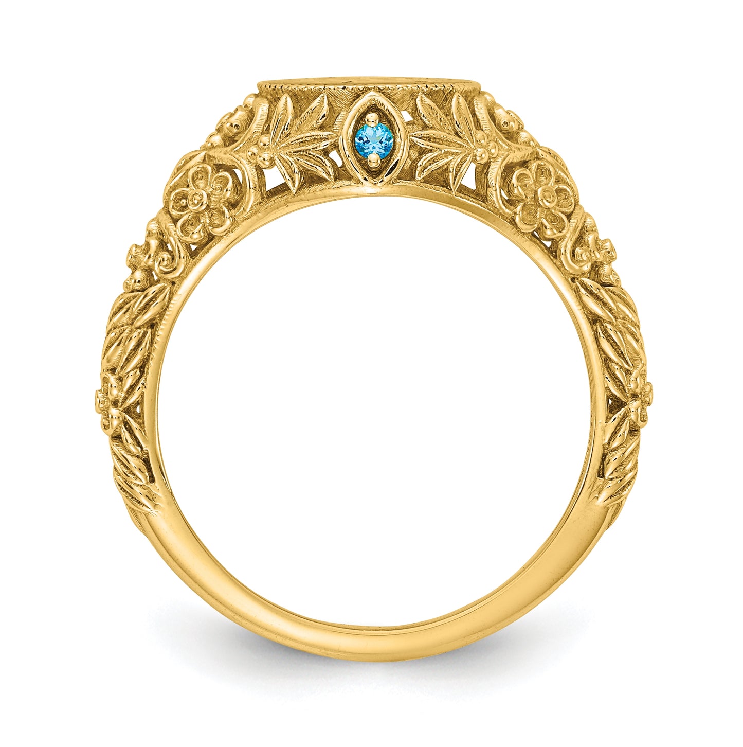Sterling Silver Gold plated Filigree with 1.5mm Birthstone Enameled Monogra
