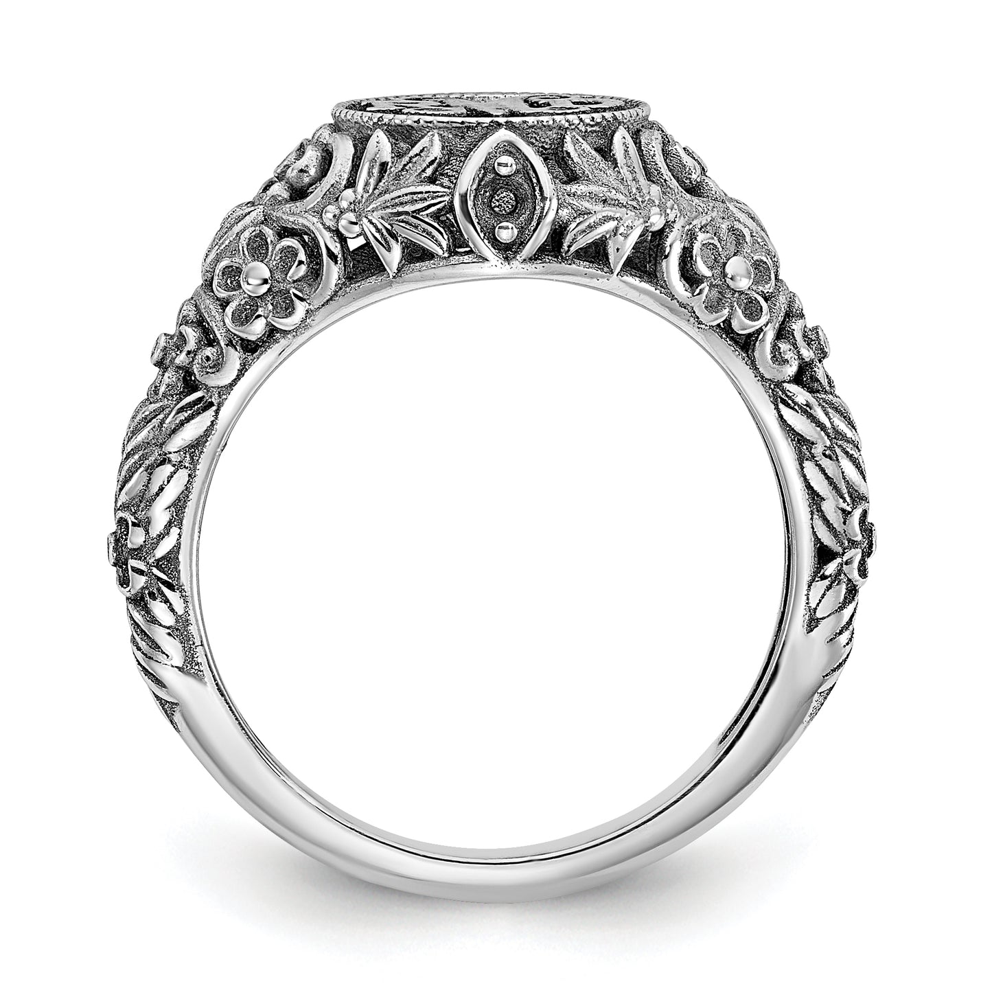 Sterling Silver Rhodium plated Filigree with 1.5mm Birthstone Enameled Mono