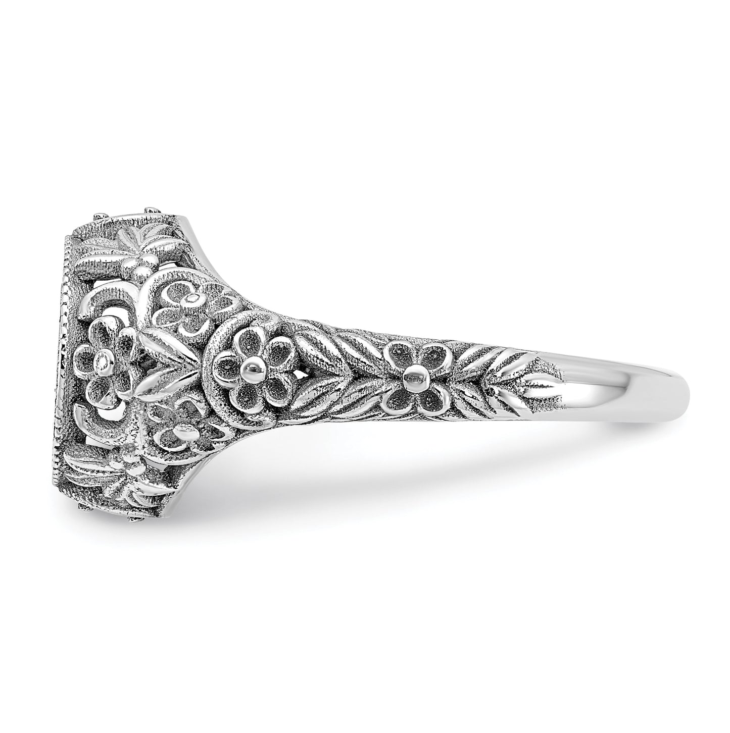 Sterling Silver Rhodium plated Filigree with 1.5mm Birthstone Enameled Mono