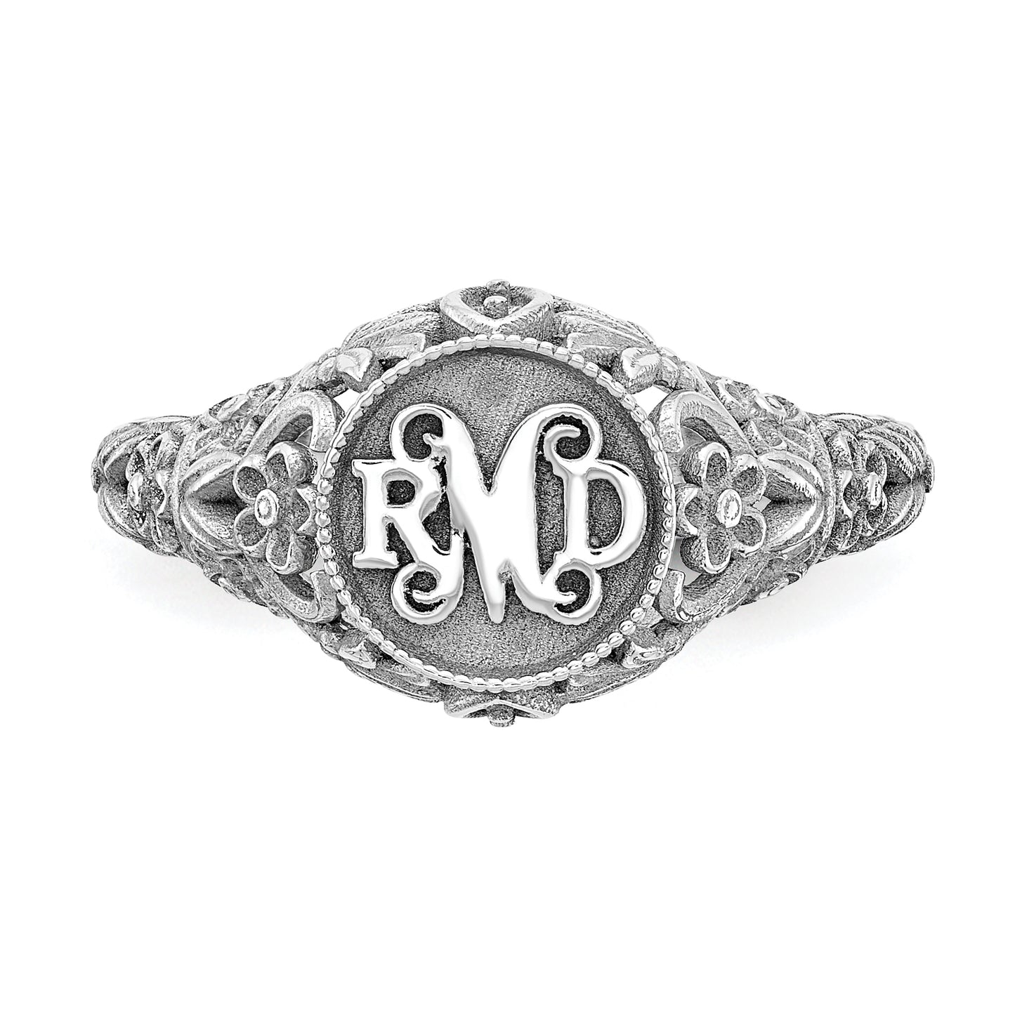 Sterling Silver Rhodium plated Filigree with 1.5mm Birthstone Enameled Mono