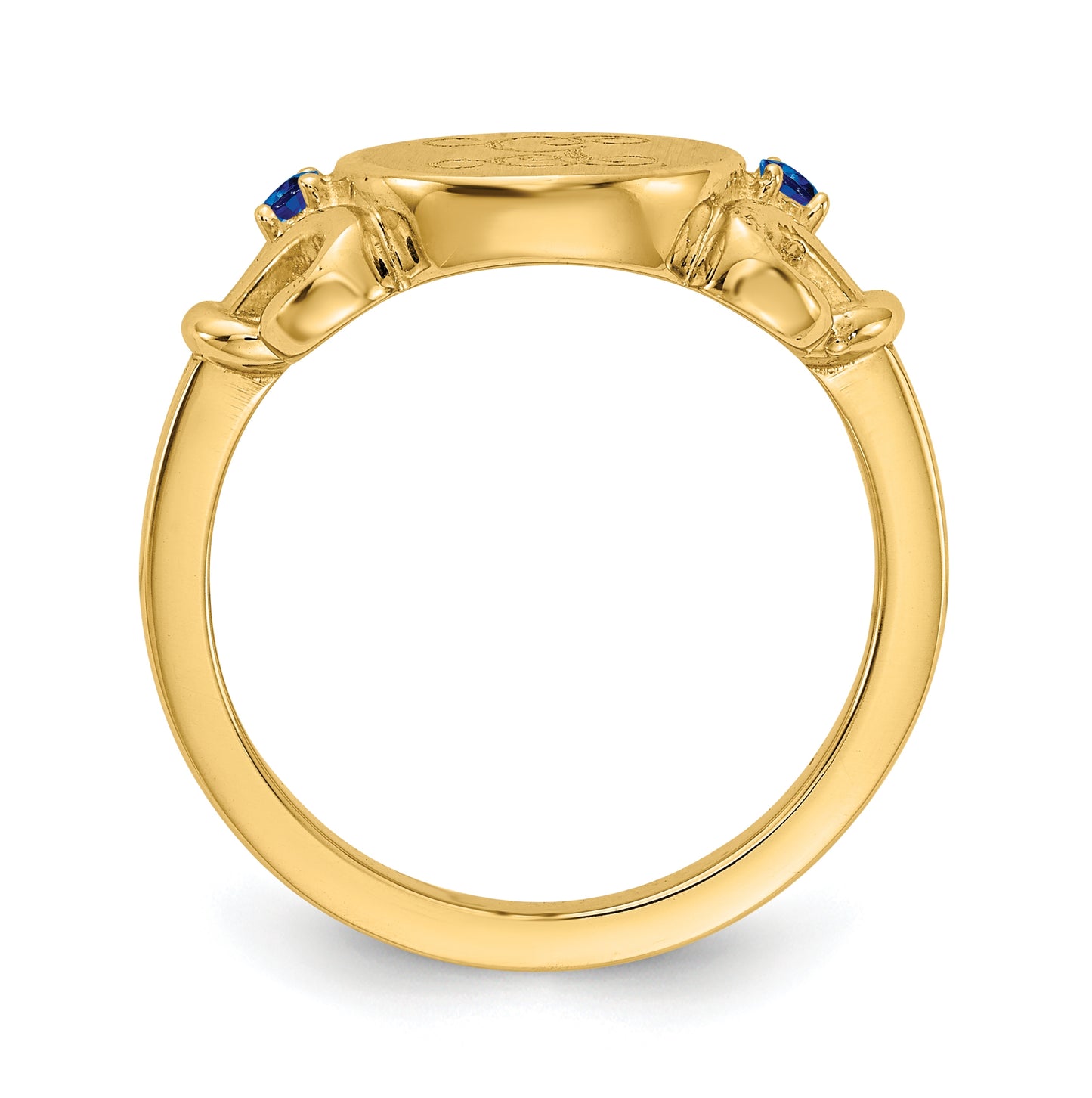 Sterling Silver Gold Plated Fancy Initial with Birthstones Rings, Size 6