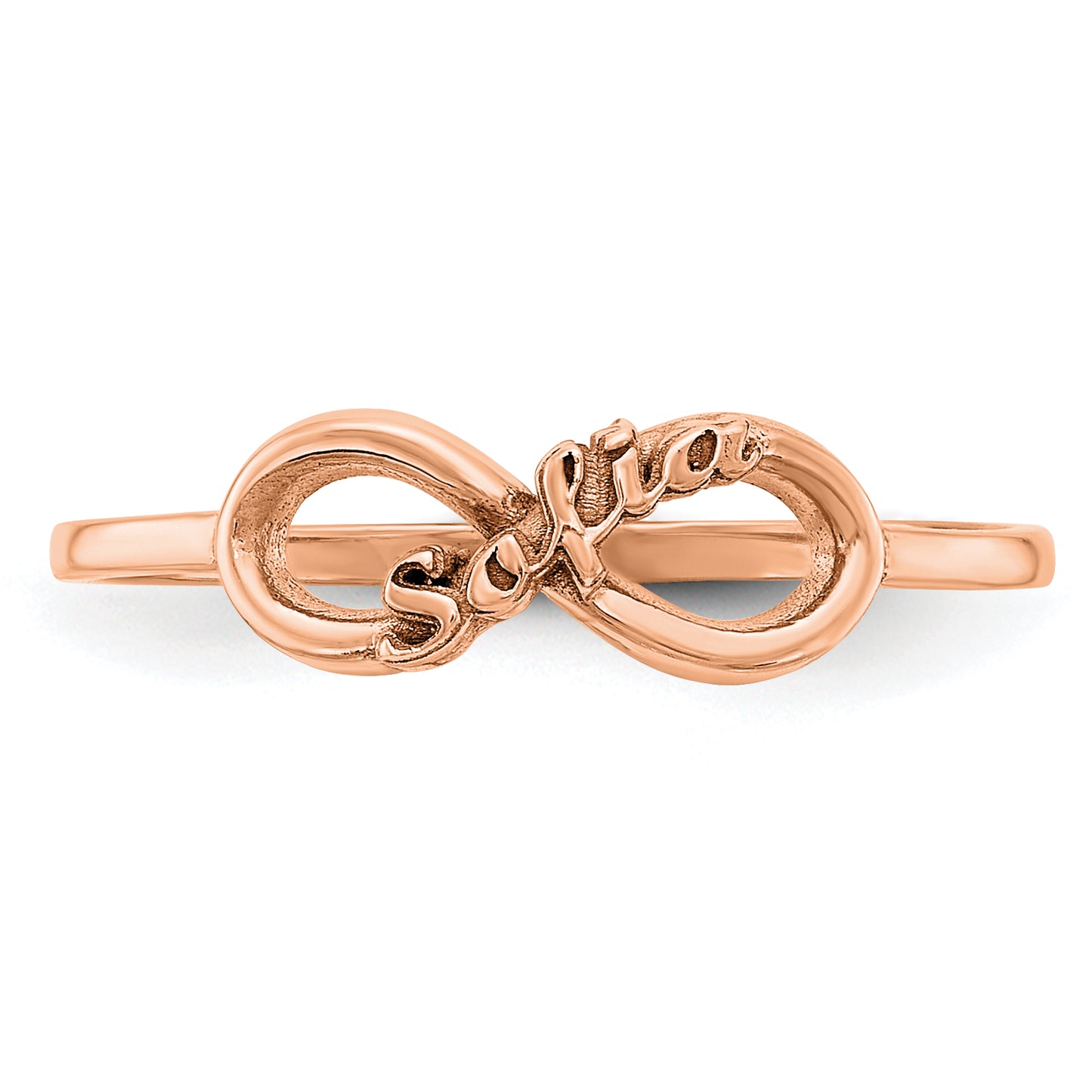 14K Rose Gold Personalized Infinity Name Ring