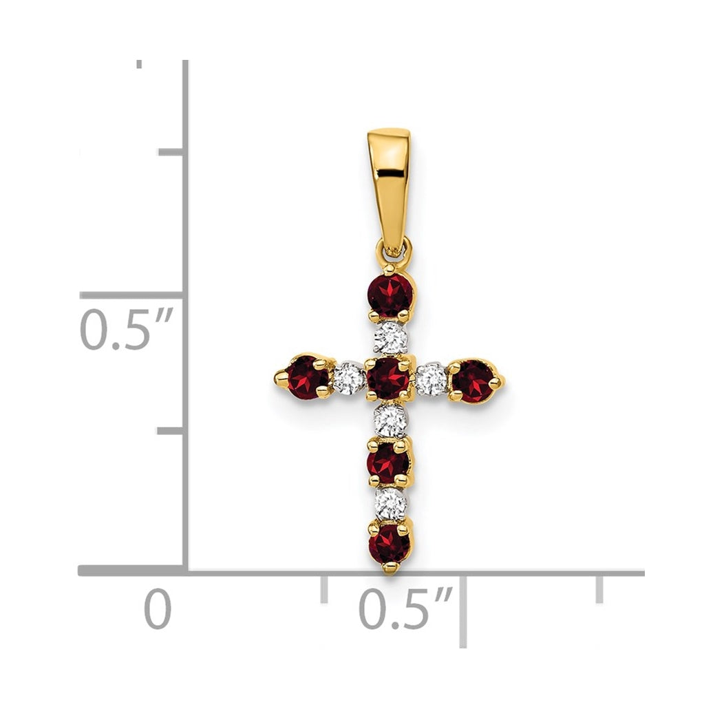 14K Yellow Or White Gold Diamond Cross Pendant