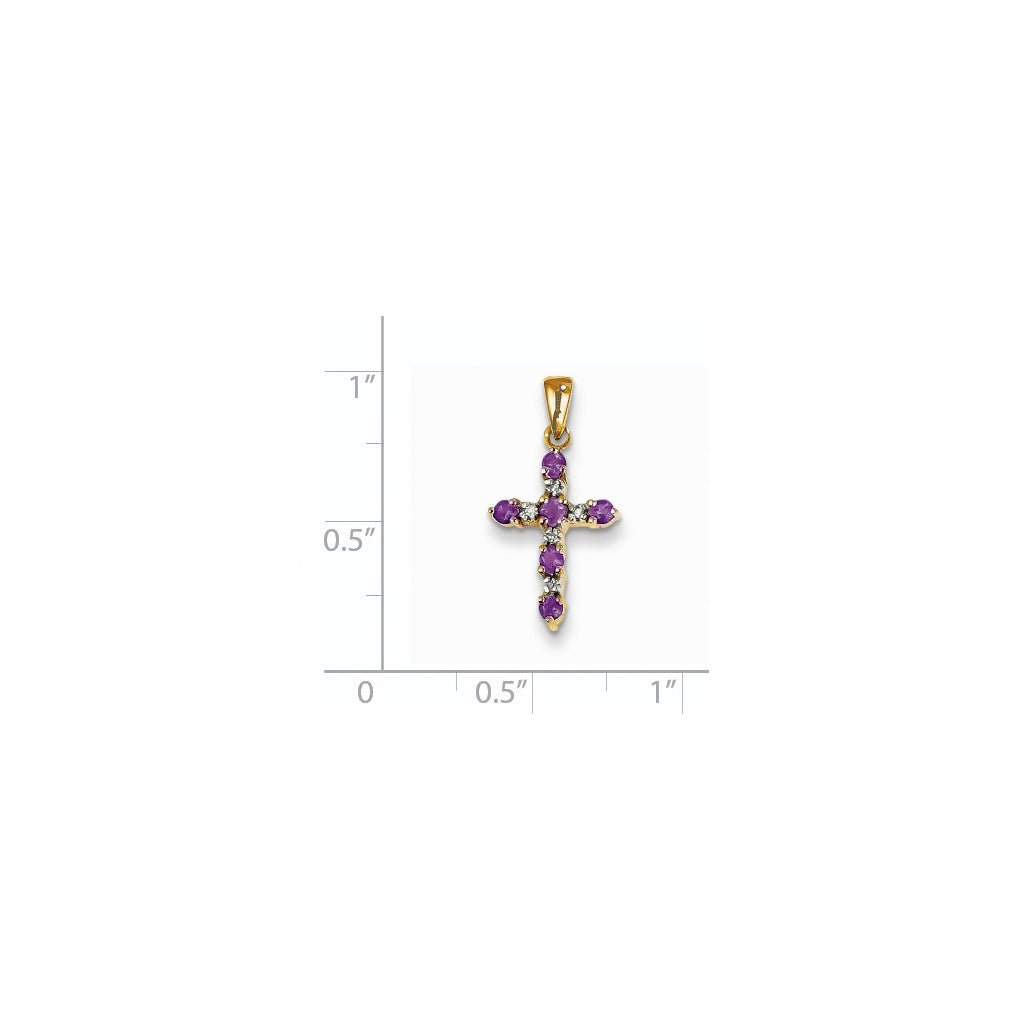 14K Yellow Or White Gold Diamond Cross Pendant