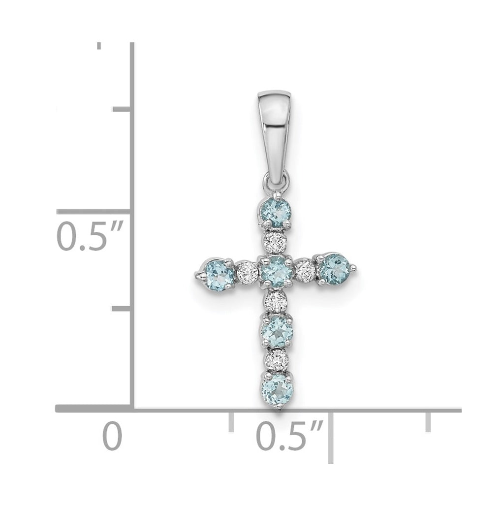 14K Yellow Or White Gold Diamond Cross Pendant
