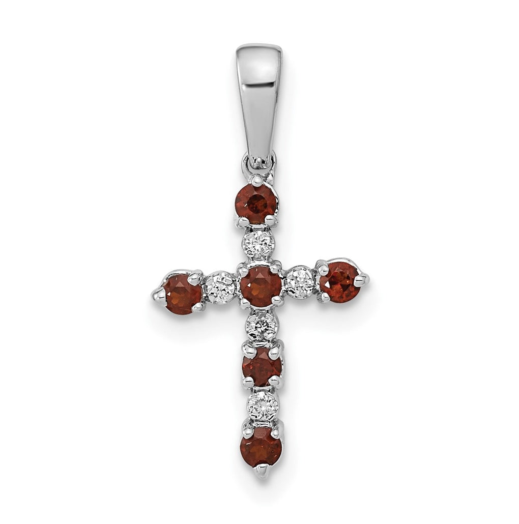 14K Yellow Or White Gold Diamond Cross Pendant