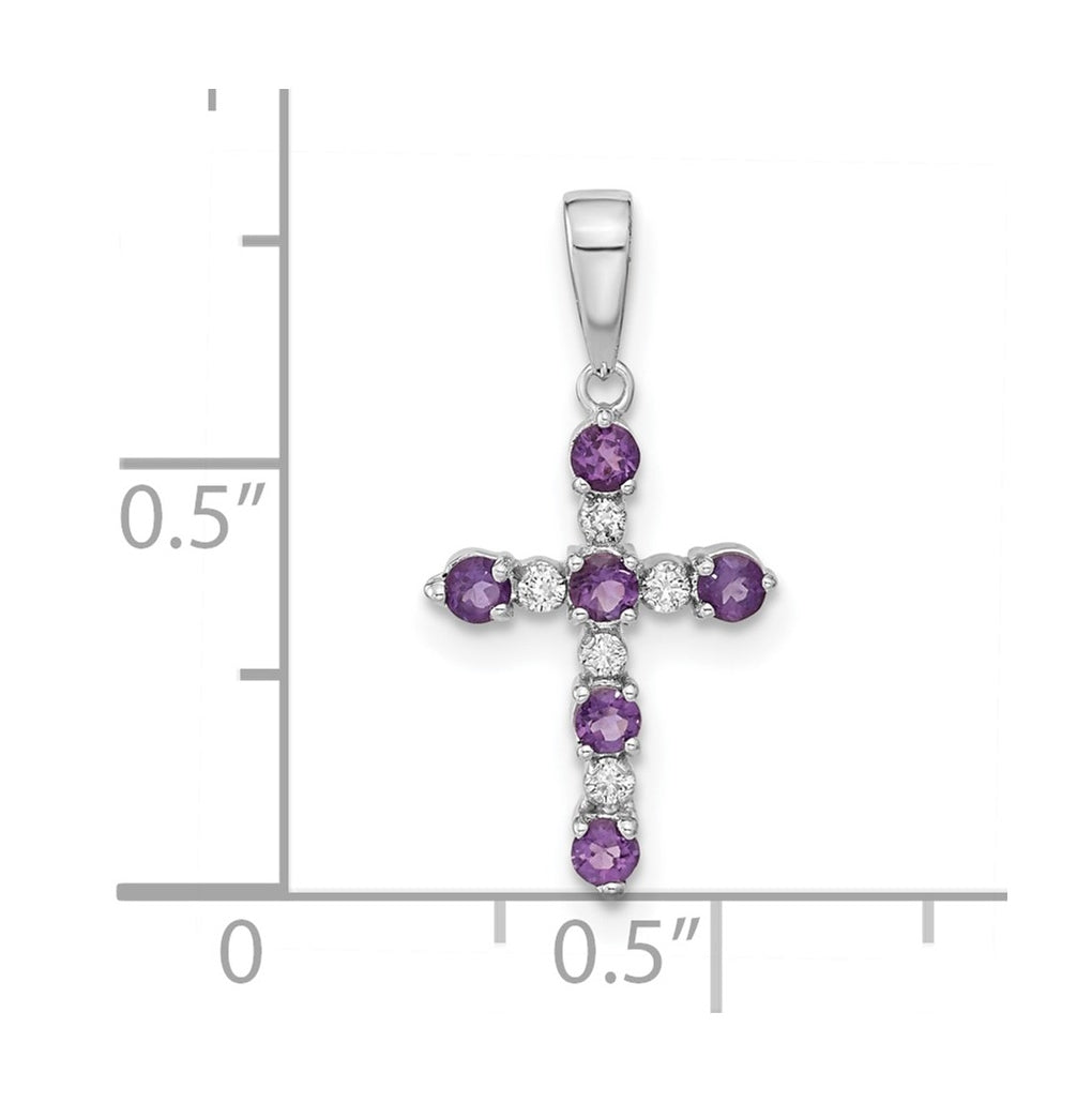 14K Yellow Or White Gold Diamond Cross Pendant