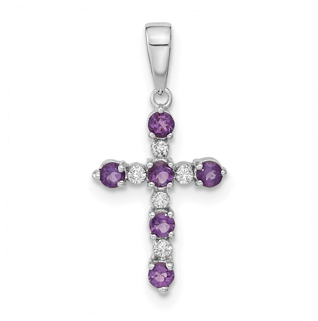 14K Yellow Or White Gold Diamond Cross Pendant