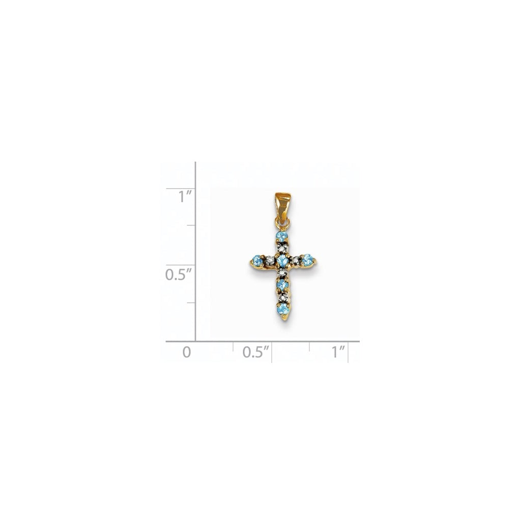14K Yellow Or White Gold Diamond Cross Pendant