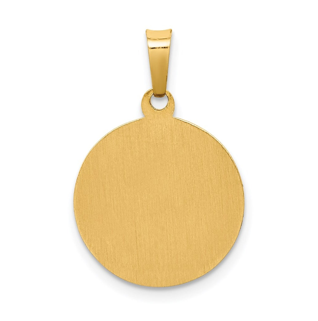 14K Yellow Gold Polished and Satin St Francis Medal Hollow Pendant – Elegant Jewelry Gift for Birthday, Anniversary, Engagement, Wedding