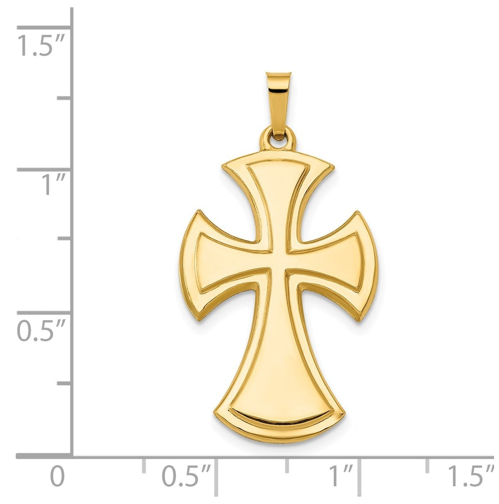 14K Yellow Gold Polished Cross Pendant – Elegant Jewelry Gift for Birthday, Anniversary, Engagement, Wedding