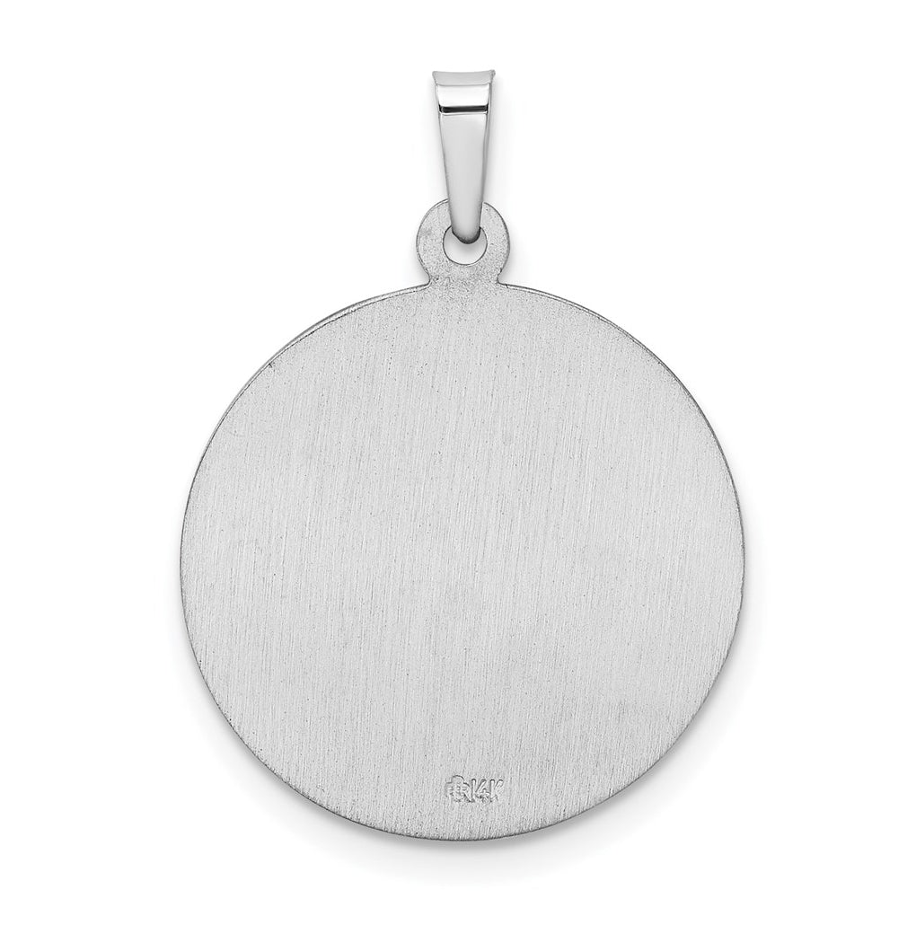 14k White Gold Saint Christopher Medal Pendant – Elegant Jewelry Gift for Birthday, Anniversary, Engagement, Wedding