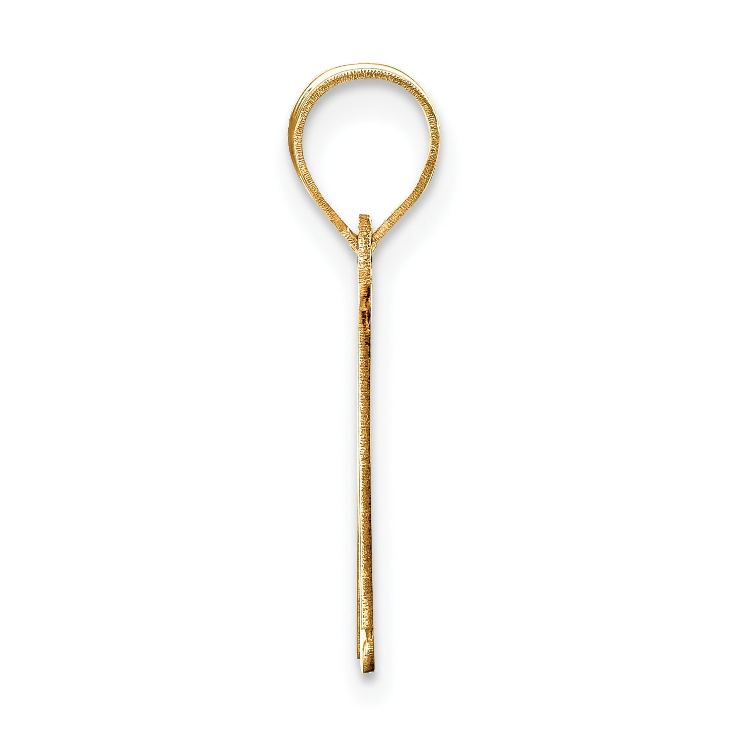 14K Yellow Gold Polished Etched Letter M Initial Pendant