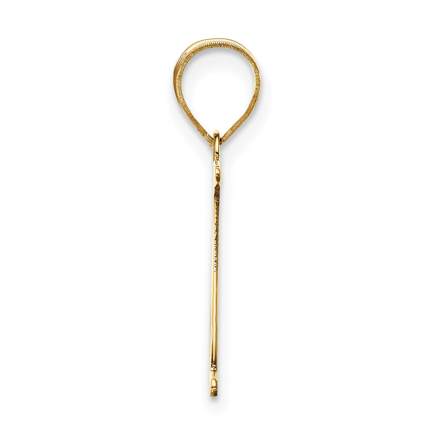 14K Yellow Gold Polished Etched Letter N Initial Pendant