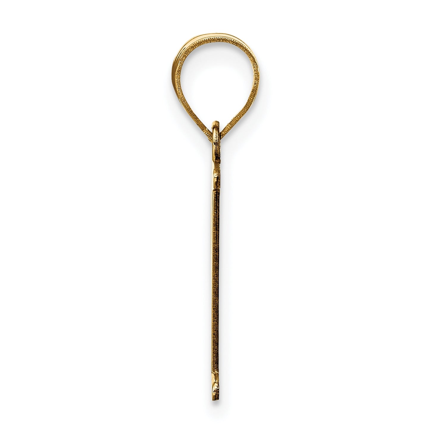 14K Yellow Gold Polished Etched Letter P Initial Pendant