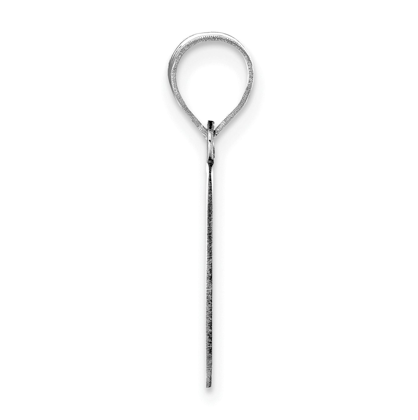 14K White Gold Polished Etched Letter G Initial Pendant