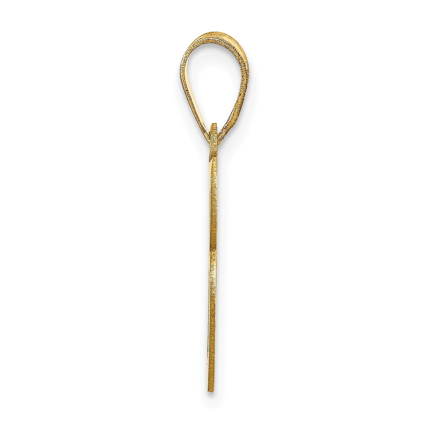 14K Yellow Gold Polished Script Letter B Initial Pendant