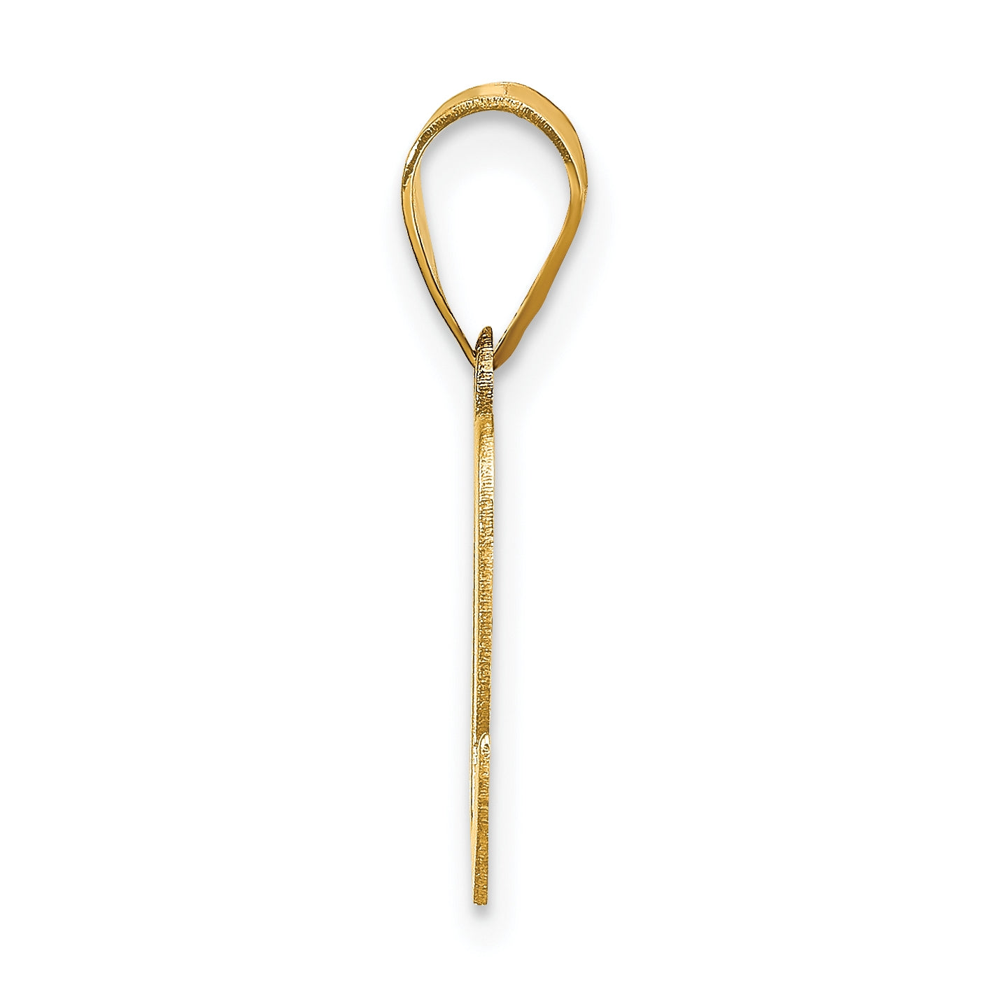 14K Yellow Gold Polished Script Letter C Initial Pendant