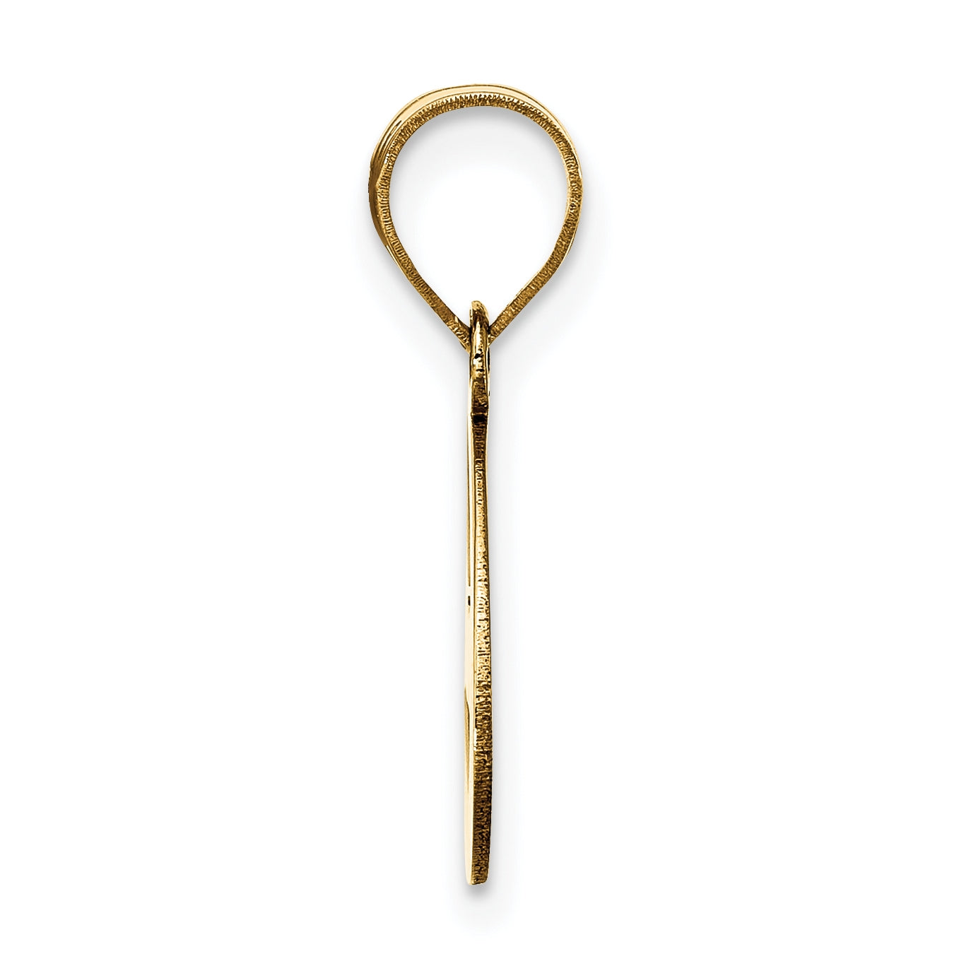 14K Yellow Gold Polished Script Letter E Initial Pendant