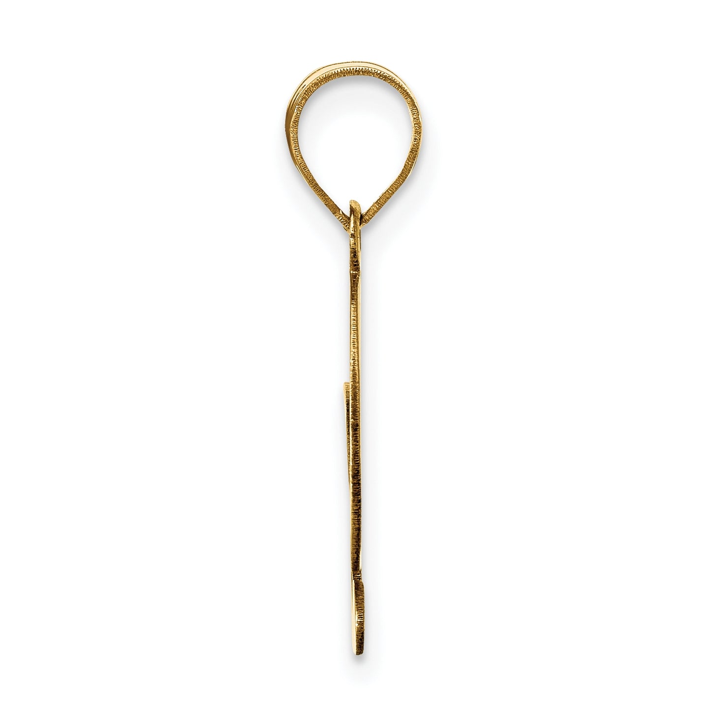 14K Yellow Gold Polished Script Letter G Initial Pendant