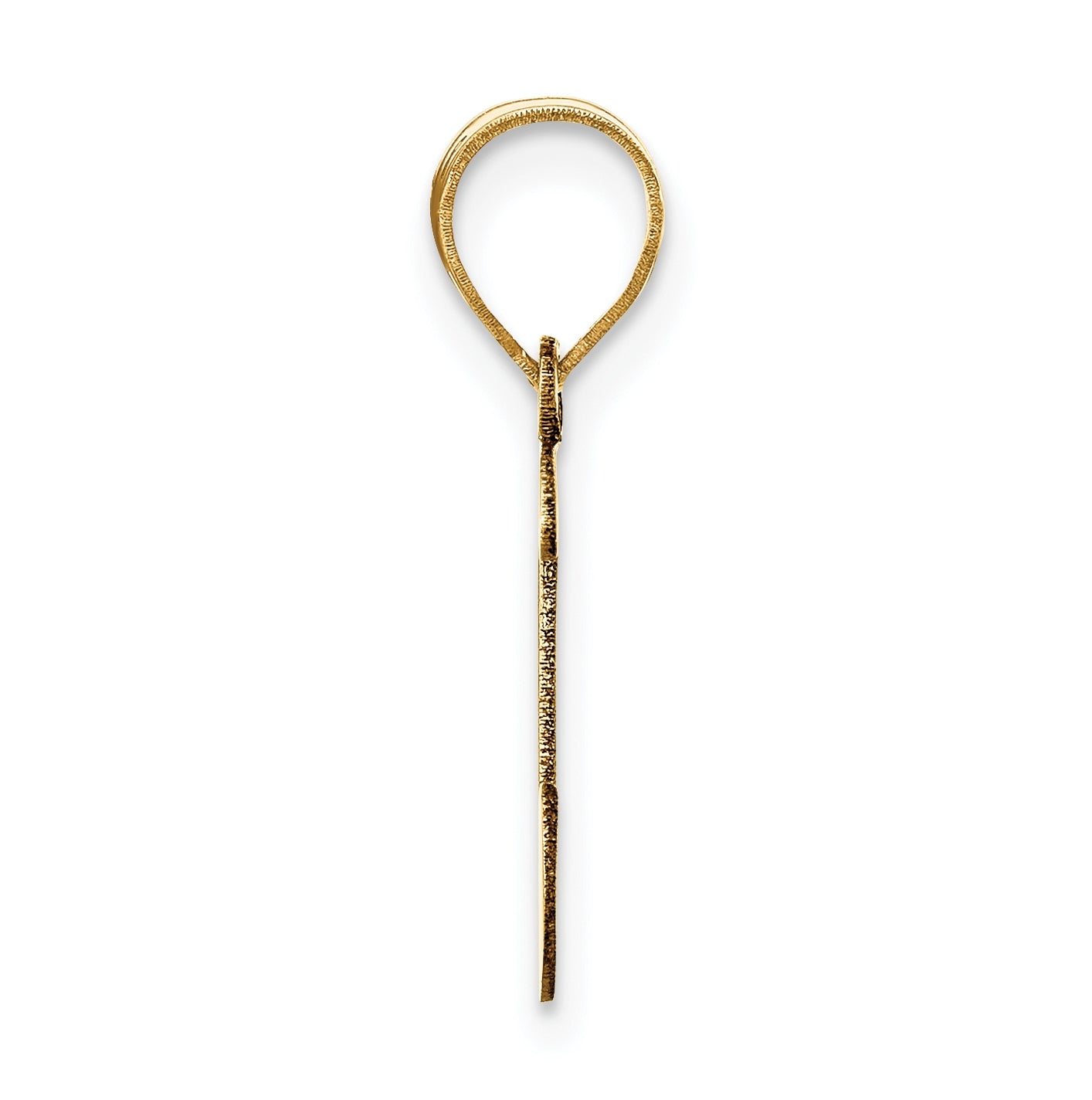 14K Yellow Gold Polished Script Letter I Initial Pendant