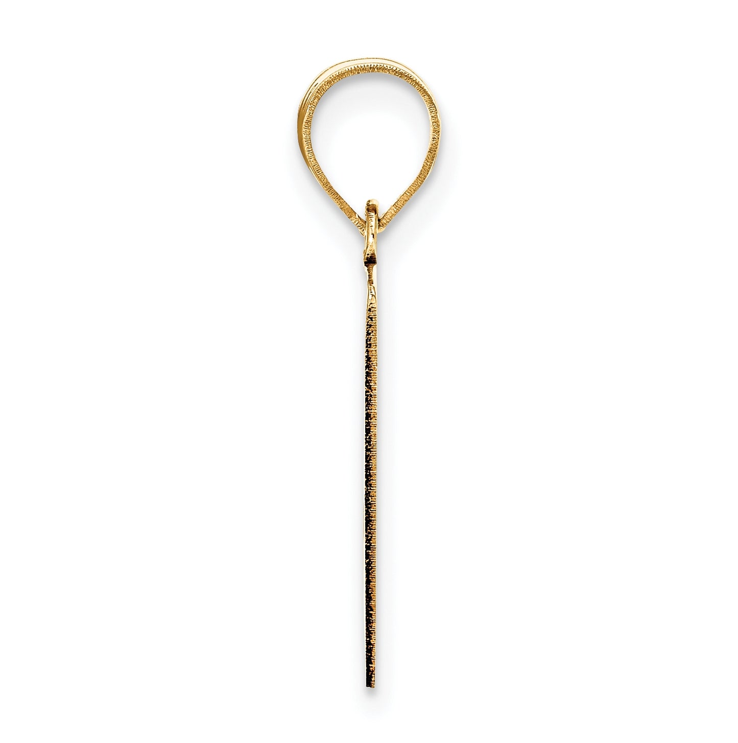 14K Yellow Gold Polished Script Letter J Initial Pendant