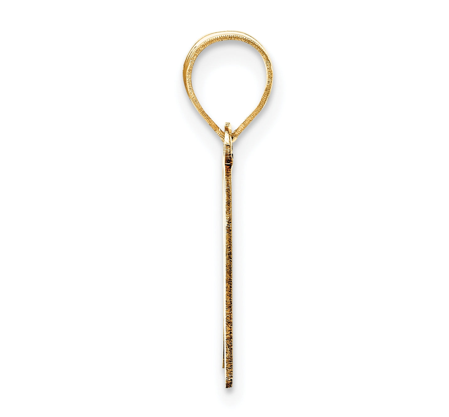 14K Yellow Gold Polished Script Letter K Initial Pendant