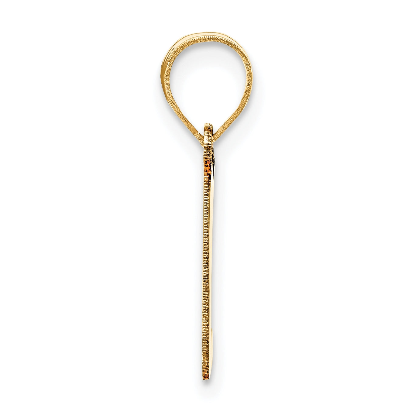 14K Yellow Gold Polished Script Letter L Initial Pendant