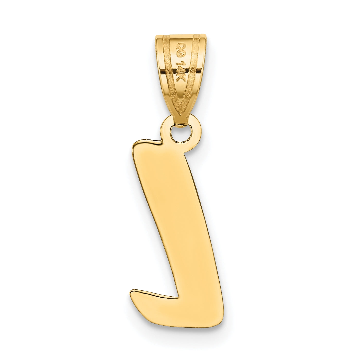 14K Yellow Gold Polished Script Letter L Initial Pendant