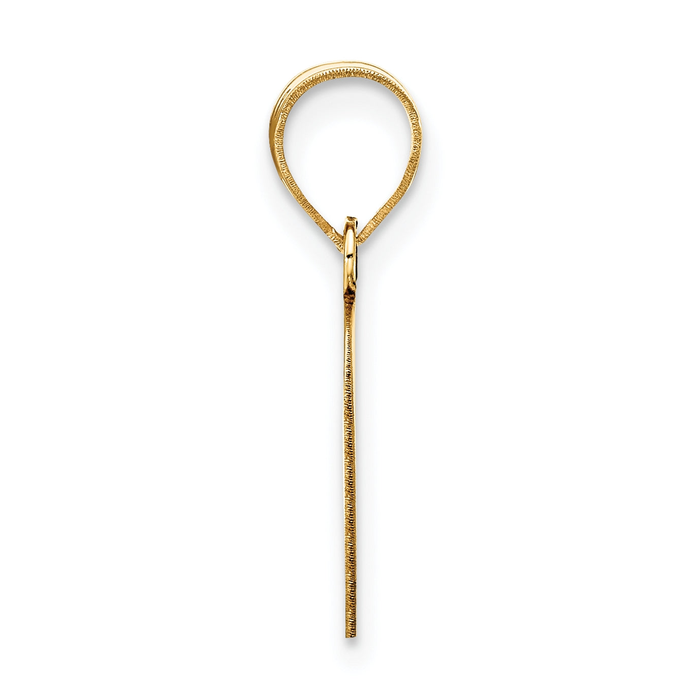 14K Yellow Gold Polished Script Letter O Initial Pendant