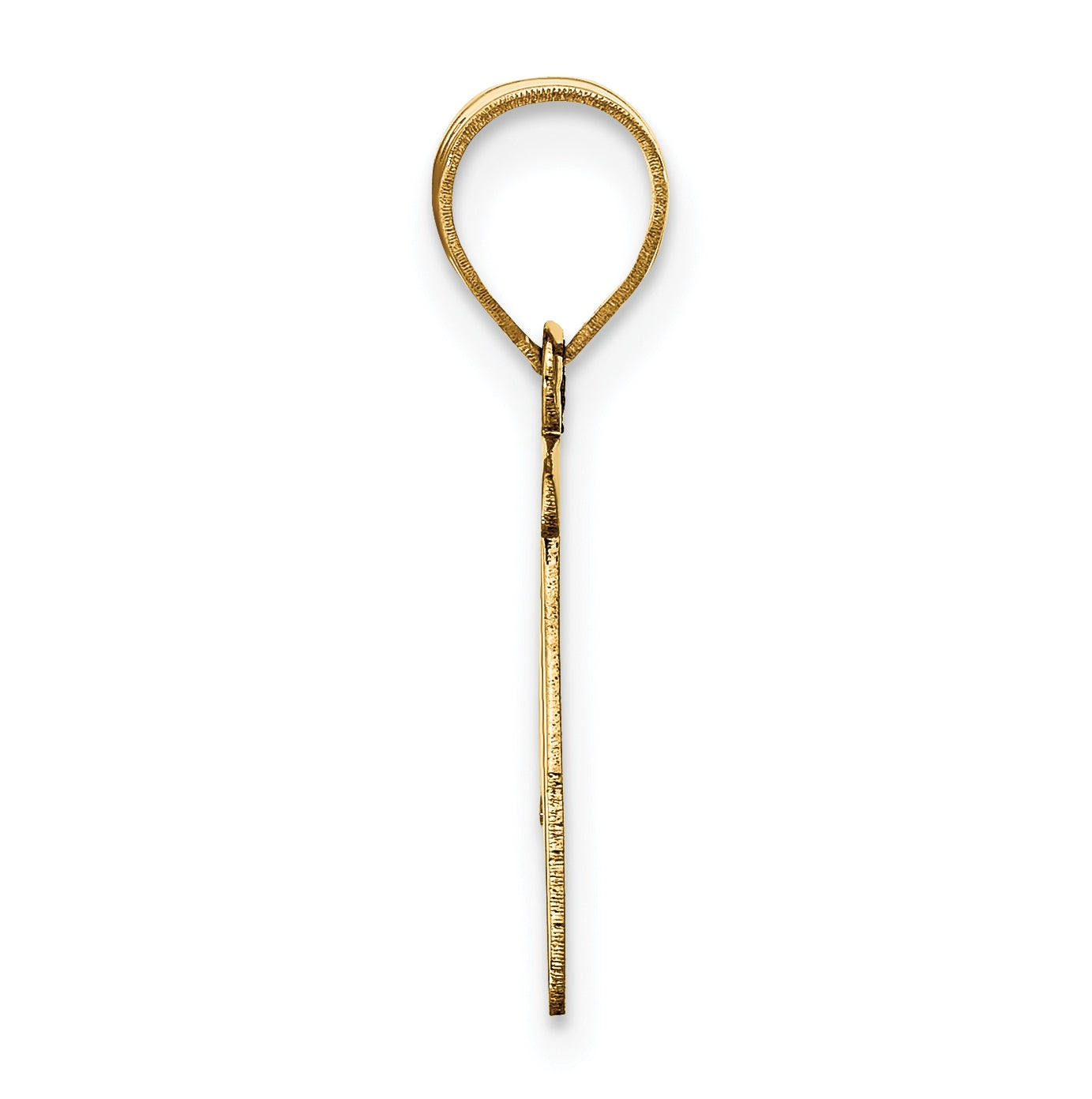 14K Yellow Gold Polished Script Letter P Initial Pendant