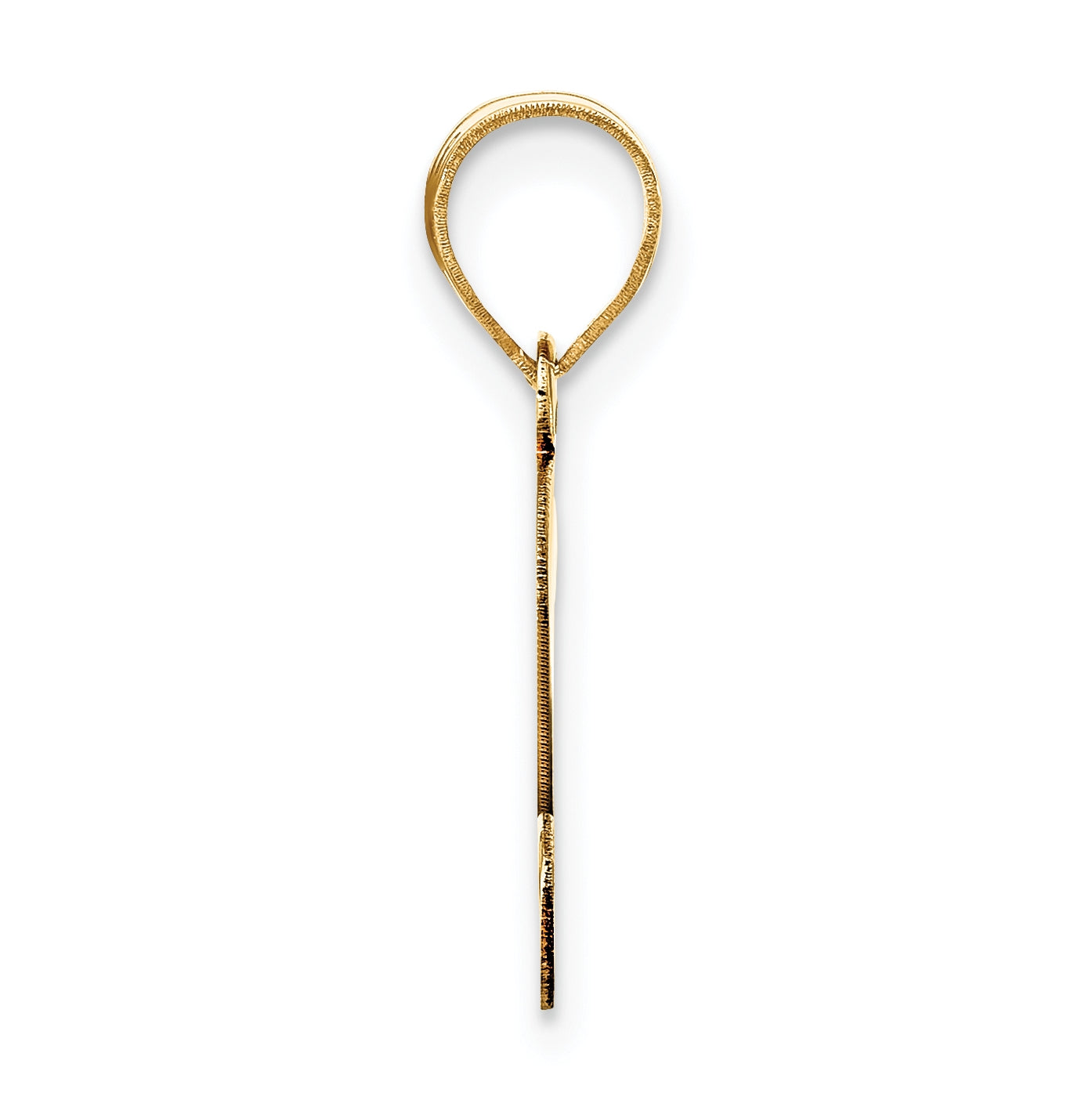 14K Yellow Gold Polished Script Letter S Initial Pendant