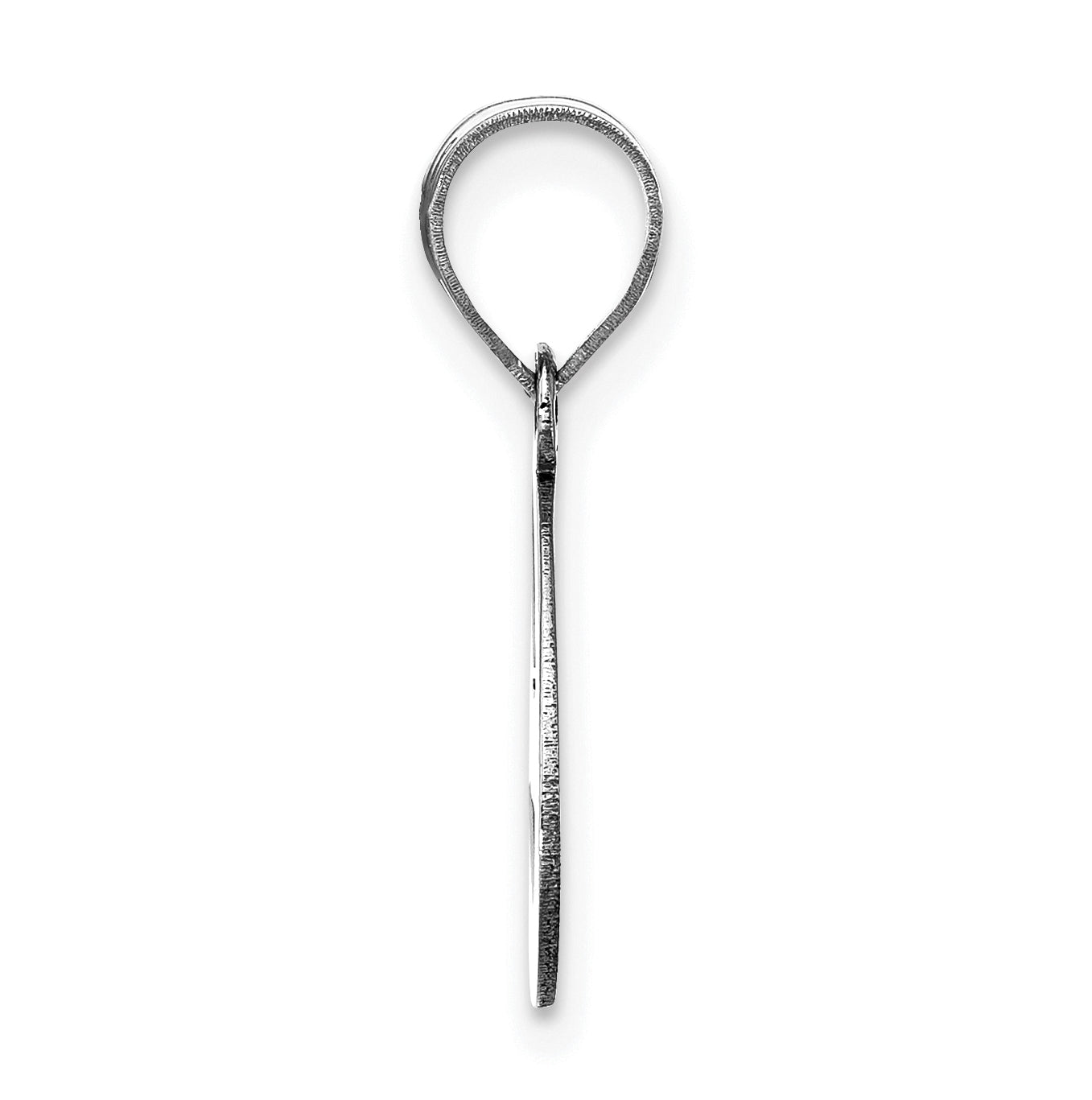 14K White Gold Polished Script Letter E Initial Pendant