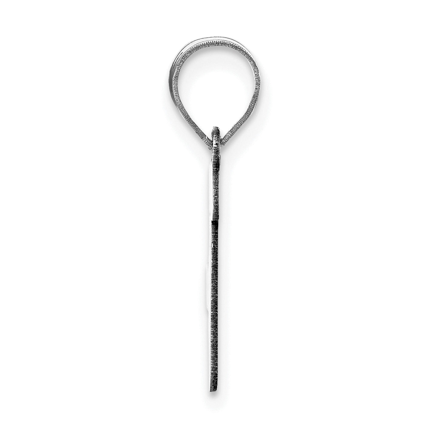14K White Gold Polished Script Letter F Initial Pendant
