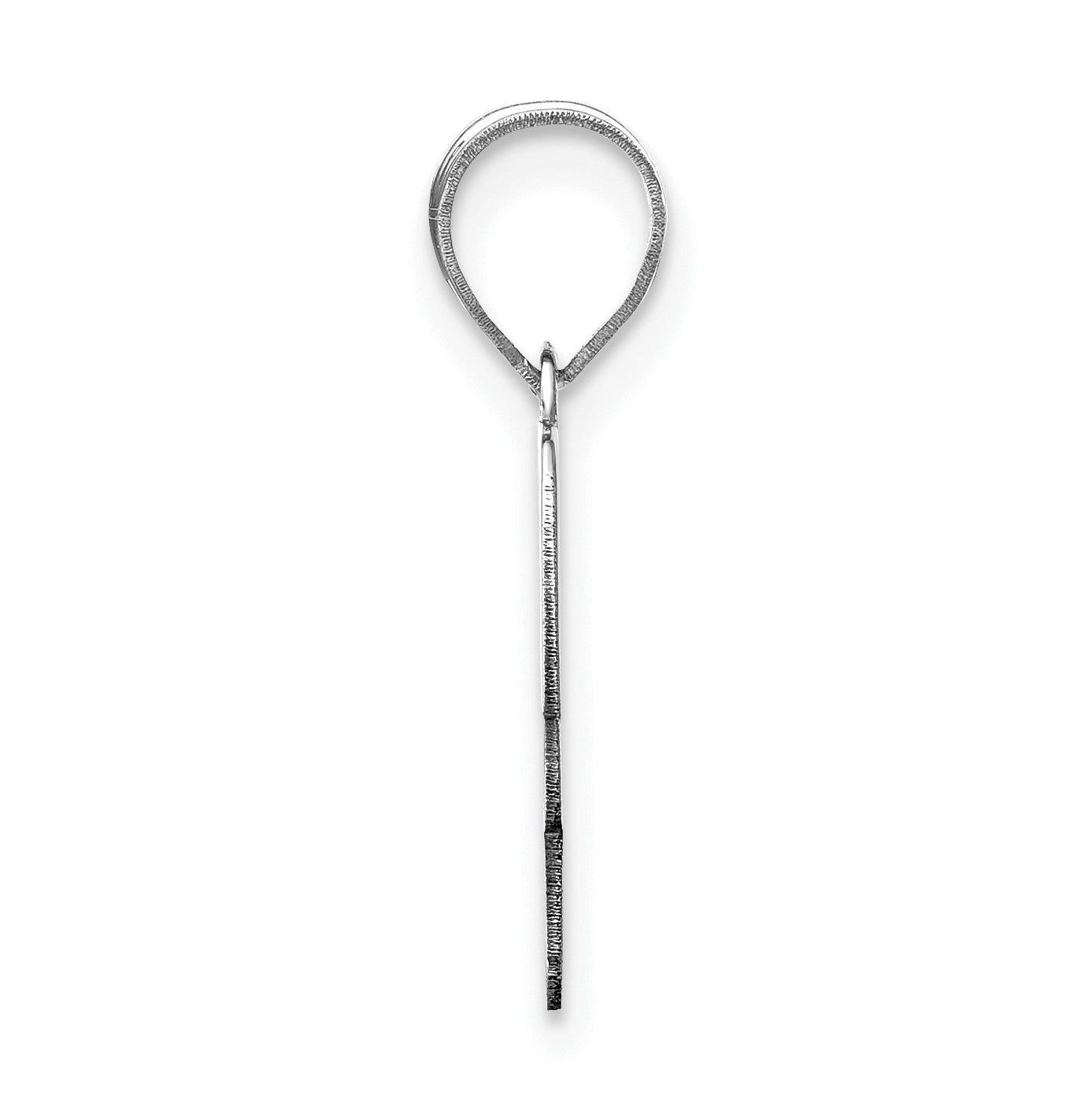 14K White Gold Polished Script Letter H Initial Pendant