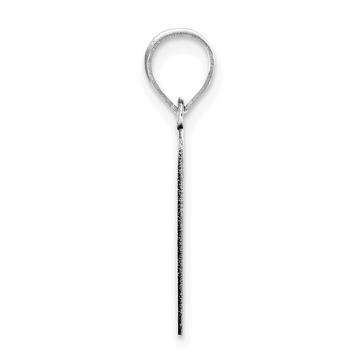 14K White Gold Polished Script Letter J Initial Pendant
