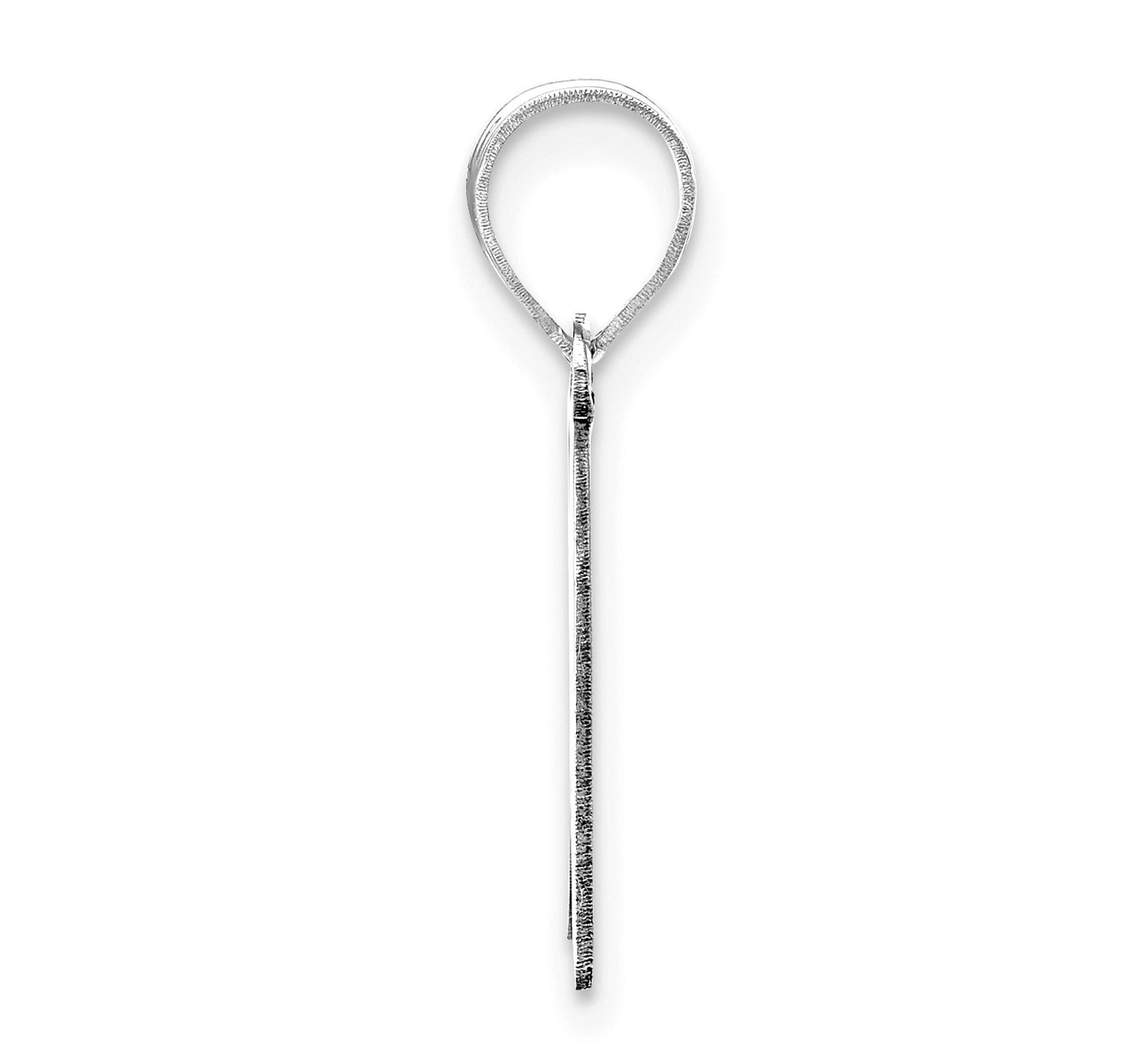 14K White Gold Polished Script Letter K Initial Pendant