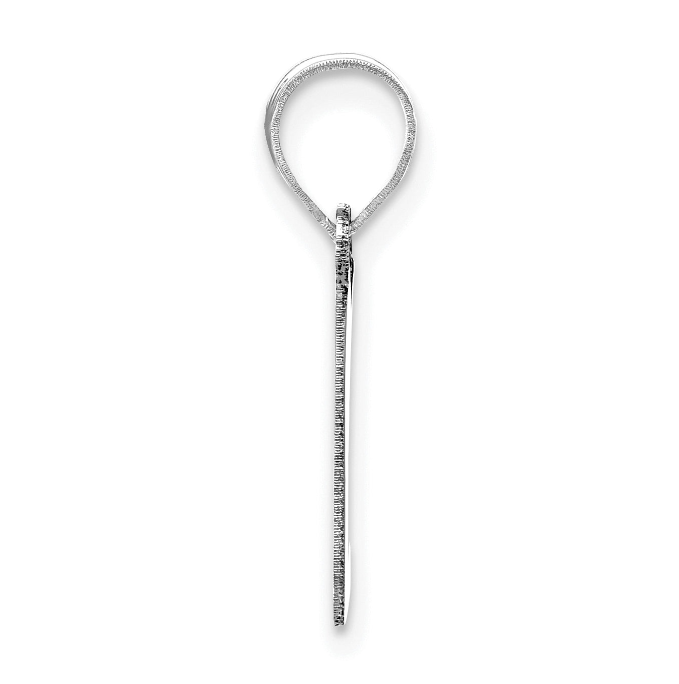 14K White Gold Polished Script Letter L Initial Pendant