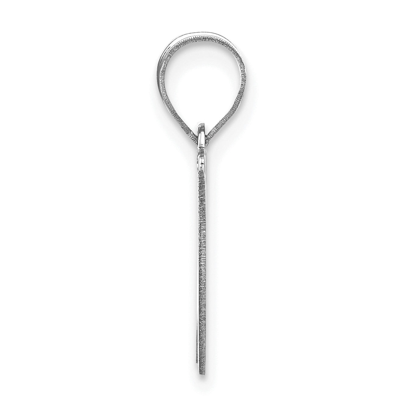 14K White Gold Polished Script Letter W Initial Pendant