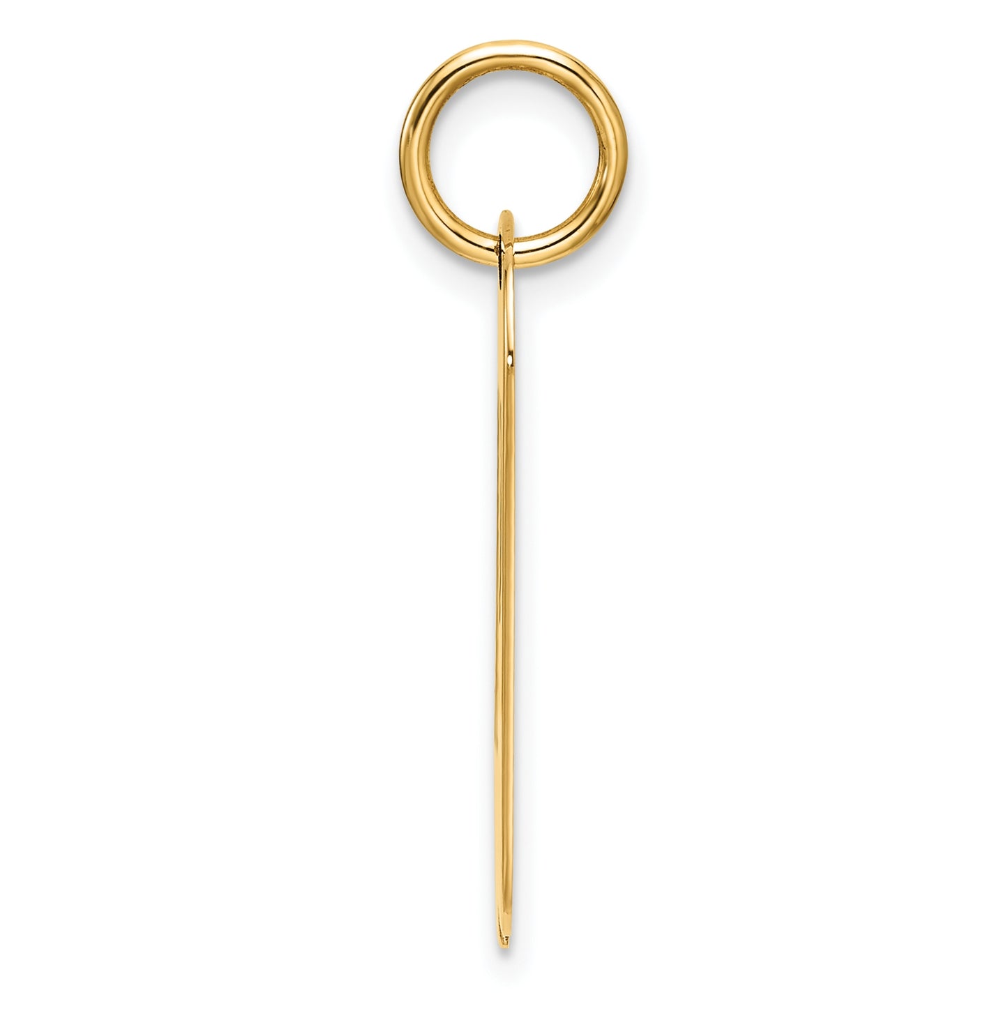 14K Yellow Gold Polished Letter P Initial Dog Tag Pendant