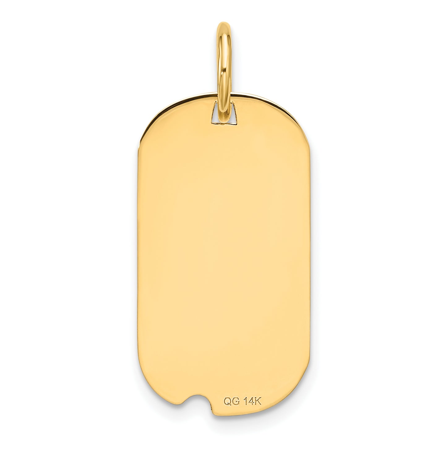14K Yellow Gold Polished Letter P Initial Dog Tag Pendant