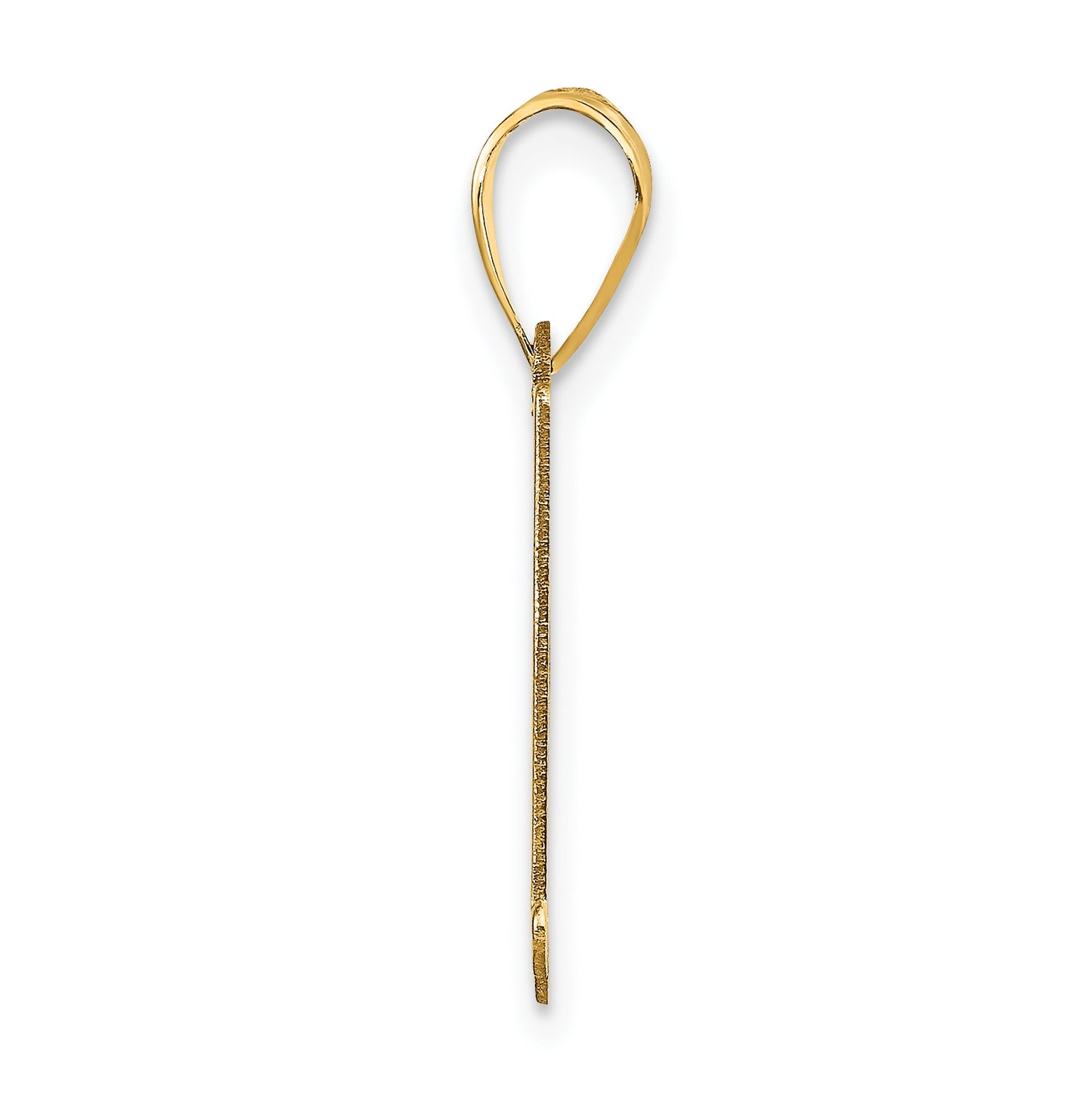 14K Yellow Gold Polished Letter A Initial Pendant